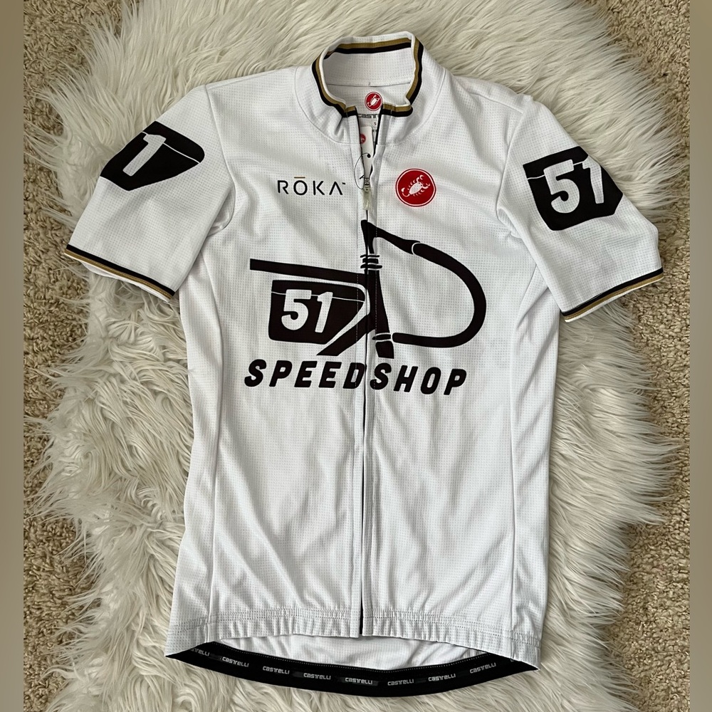 {Castelli} Donna Fitted Training Bike Cycling Jersey in White - Size Small - NWT